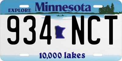MN license plate 934NCT