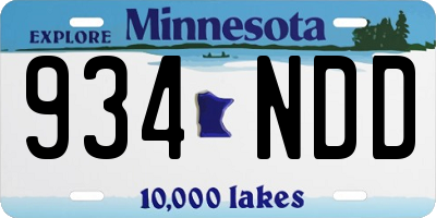 MN license plate 934NDD