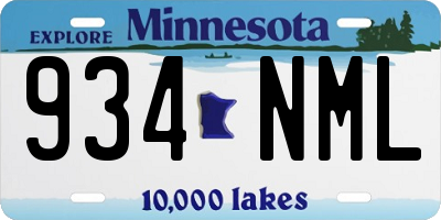 MN license plate 934NML