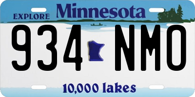 MN license plate 934NMO