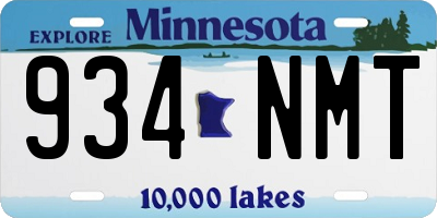 MN license plate 934NMT