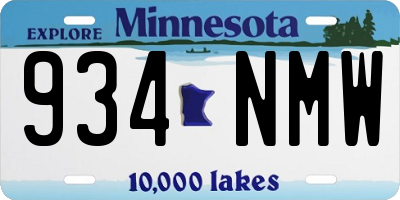 MN license plate 934NMW