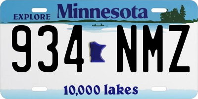 MN license plate 934NMZ