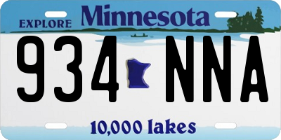 MN license plate 934NNA