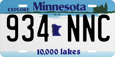 MN license plate 934NNC
