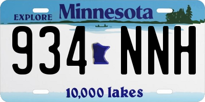 MN license plate 934NNH