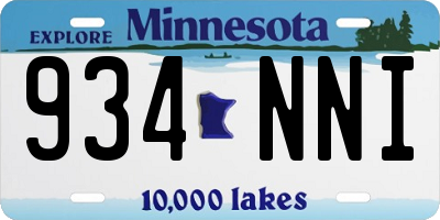 MN license plate 934NNI