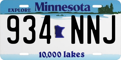 MN license plate 934NNJ