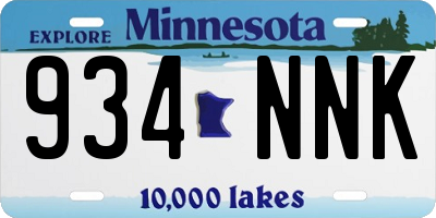 MN license plate 934NNK
