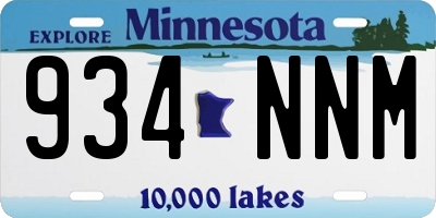 MN license plate 934NNM