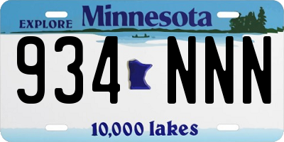 MN license plate 934NNN