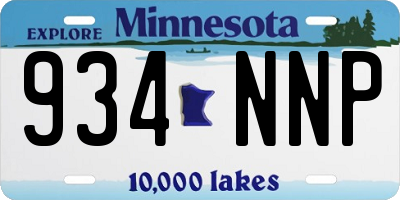 MN license plate 934NNP
