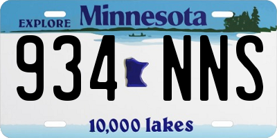 MN license plate 934NNS