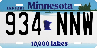 MN license plate 934NNW