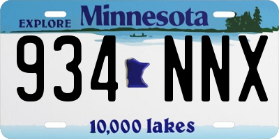 MN license plate 934NNX