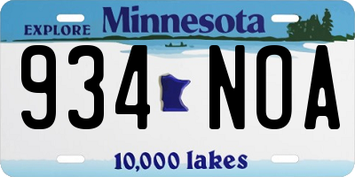 MN license plate 934NOA