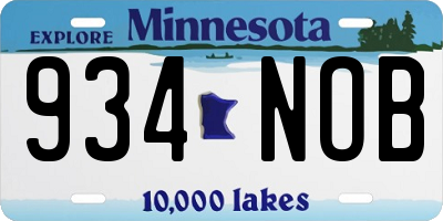 MN license plate 934NOB
