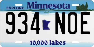 MN license plate 934NOE
