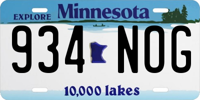 MN license plate 934NOG