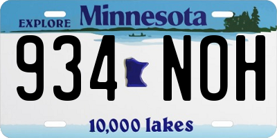 MN license plate 934NOH