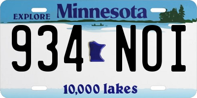 MN license plate 934NOI