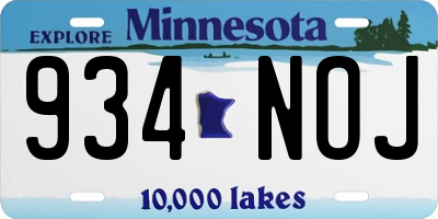 MN license plate 934NOJ