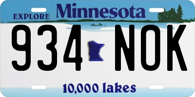MN license plate 934NOK