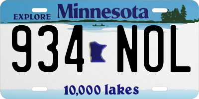 MN license plate 934NOL