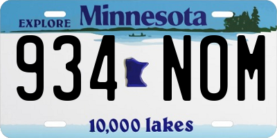 MN license plate 934NOM