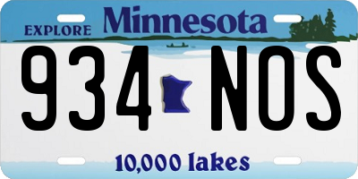 MN license plate 934NOS