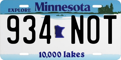 MN license plate 934NOT