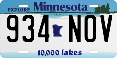 MN license plate 934NOV