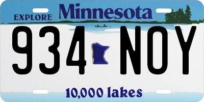 MN license plate 934NOY