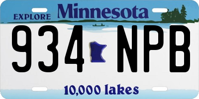 MN license plate 934NPB