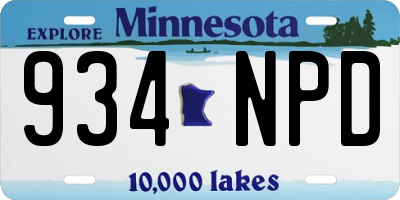 MN license plate 934NPD