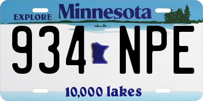 MN license plate 934NPE