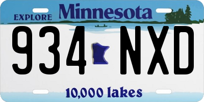 MN license plate 934NXD