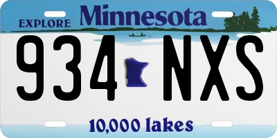 MN license plate 934NXS