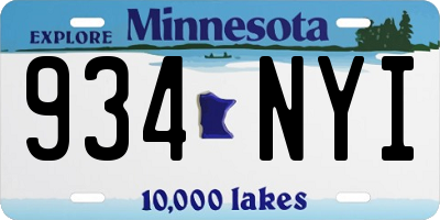 MN license plate 934NYI