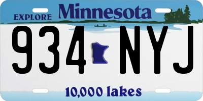 MN license plate 934NYJ