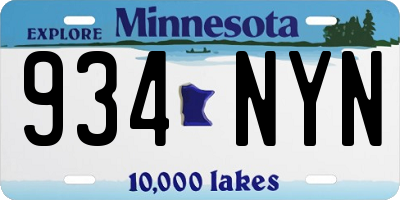 MN license plate 934NYN