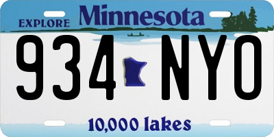 MN license plate 934NYO
