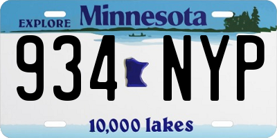 MN license plate 934NYP