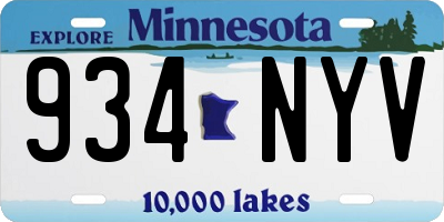 MN license plate 934NYV