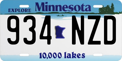 MN license plate 934NZD