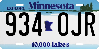MN license plate 934OJR