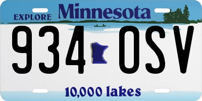 MN license plate 934OSV