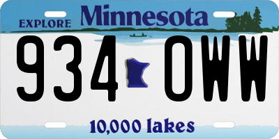 MN license plate 934OWW