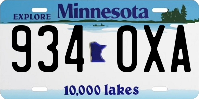 MN license plate 934OXA