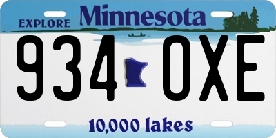 MN license plate 934OXE
